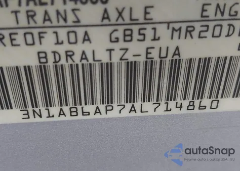 2010 Nissan Sentra 2.0S from USA, damaged, VIN 3N1AB6AP7AL714860